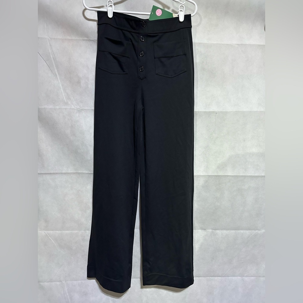 Halara DayStretch High Waisted Pockets Straight Leg Casual Black Sz M Tall NEW